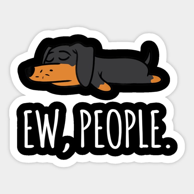 Ew People Dachshund Lazy Dog Sticker by Xamgi